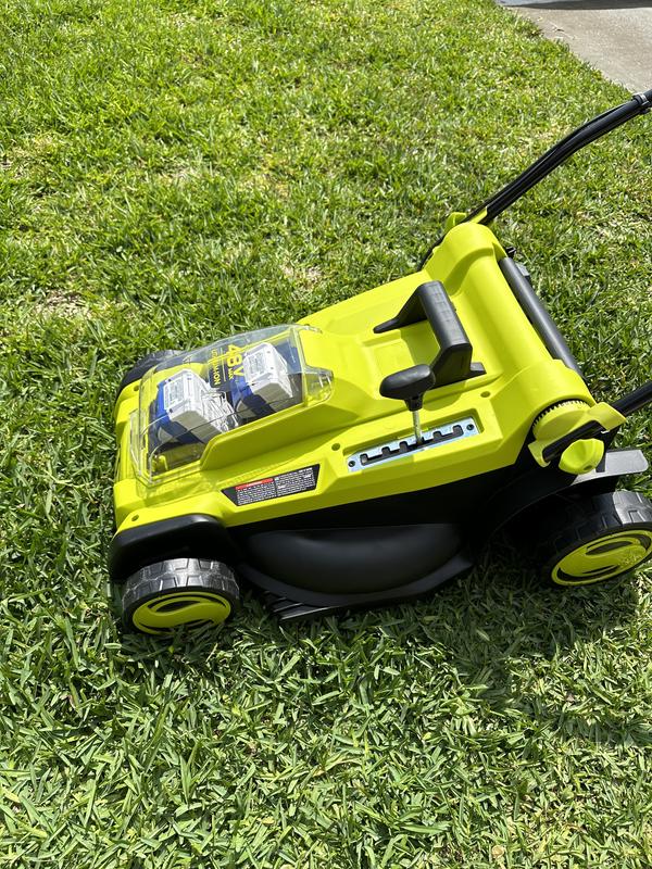 Sun Joe 48 volt 17 in Cordless Push Lawn Mower 4 Ah Battery and