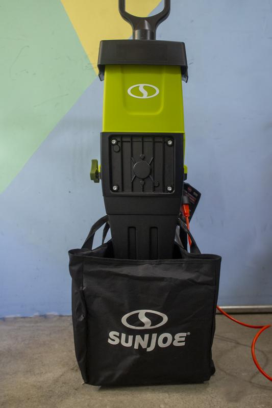 The machine doesn't take up much space, it has a slim profile in my garage and an easy to clean mulch hopper - I just flipped it inside out to empty!