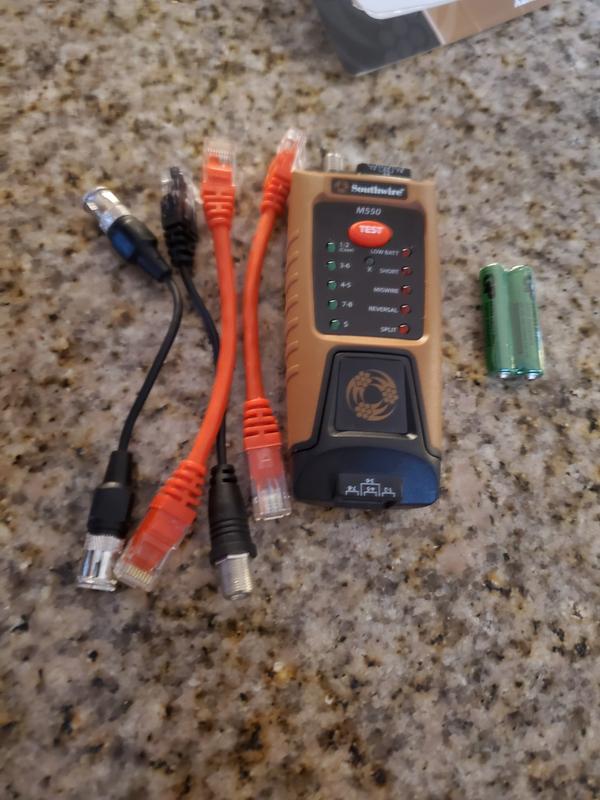 Southwire Cable Tester,RJ45/Coax Connector Type 58745040