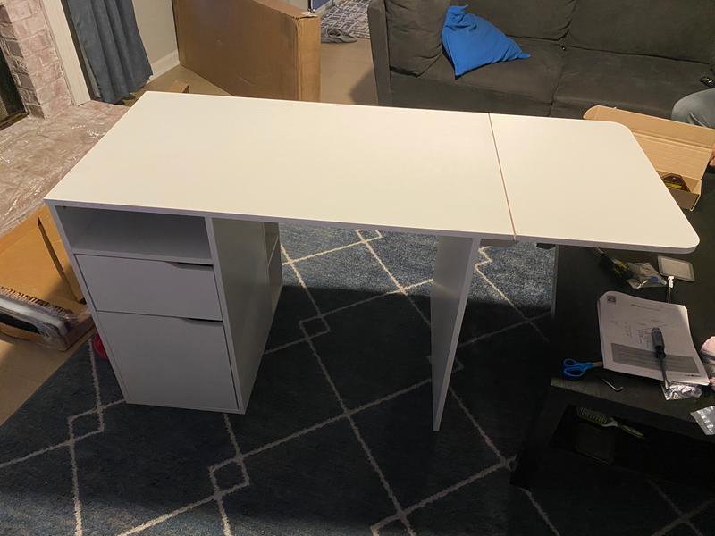 Table de couture et de bricolage avec rangement 5 tiroirs South Shore  Artwork, blanc pur