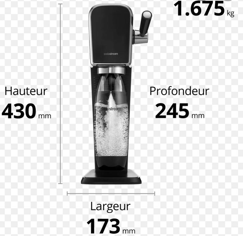 SodaStream Art Sparkling Water Maker w/60L Gas Cylinder & 1L Bottle  Mandarin Red