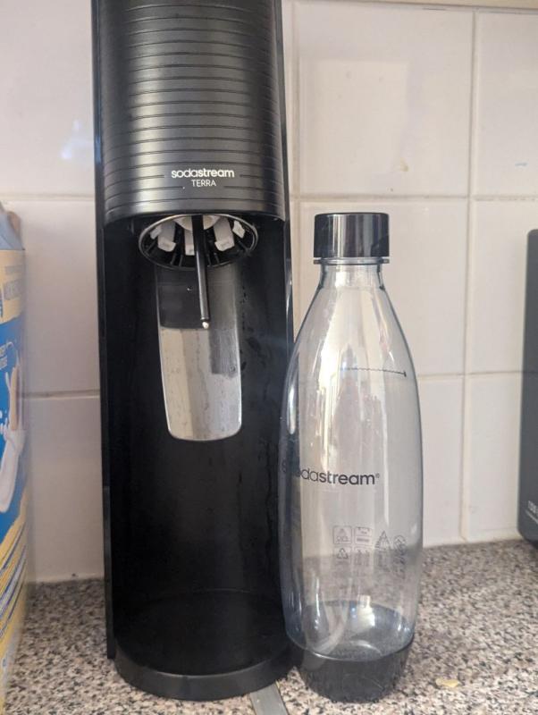 SodaStream Terra Red Soda Machine and Sparkling Water Maker Kit
