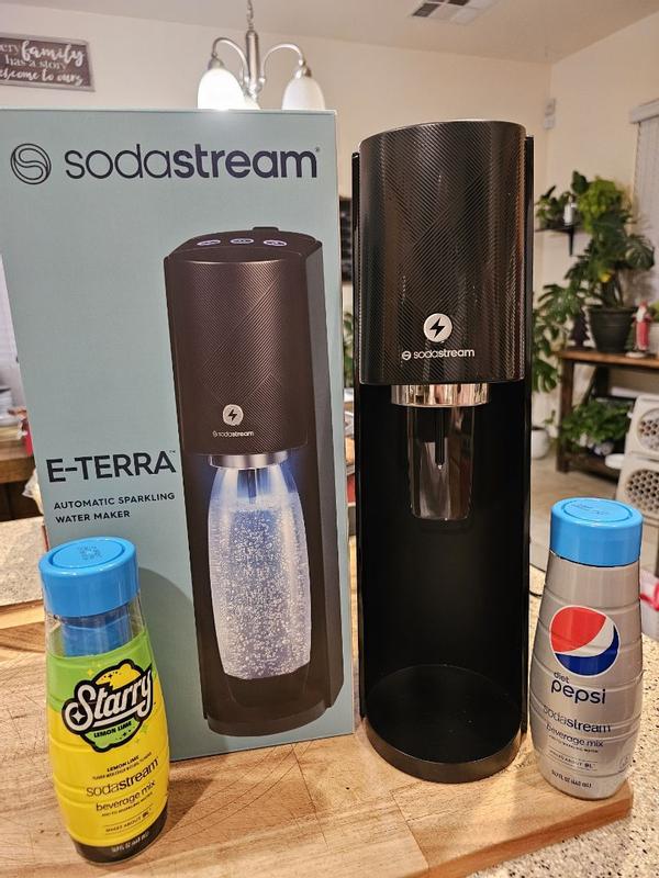 SodaStream Terra Sparkling Water Maker Machine with 2 x 1L Bottle Pepsi Max  Mix