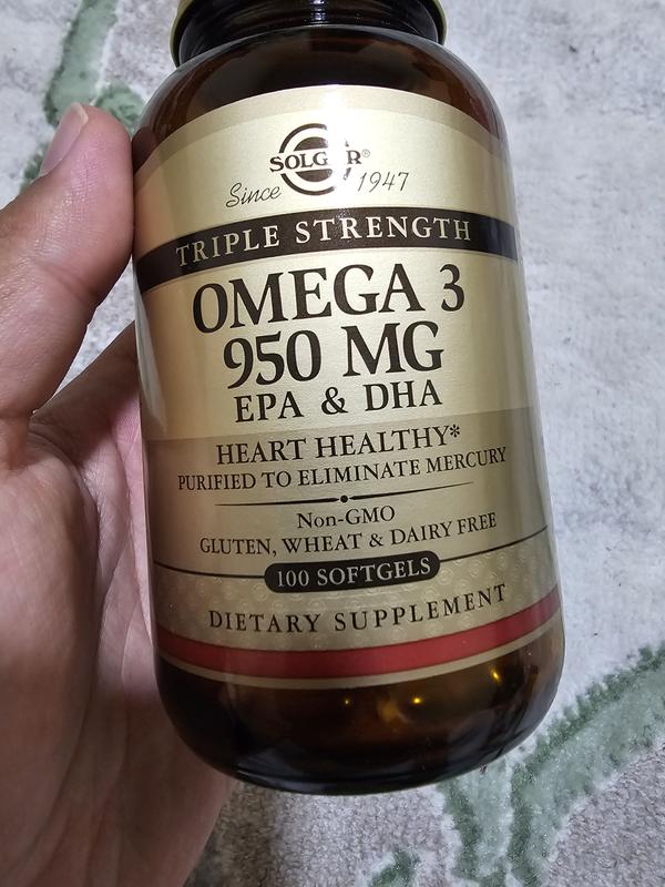 Triple Strength Omega 3 950 mg Softgels Heart Health Solgar