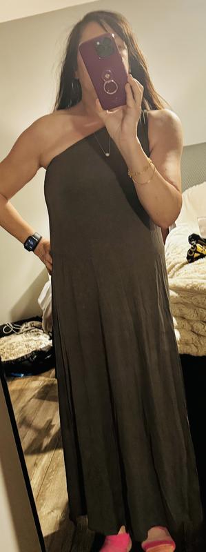 soma one shoulder maxi dress One-Shoulder Maxi Bra Dress
