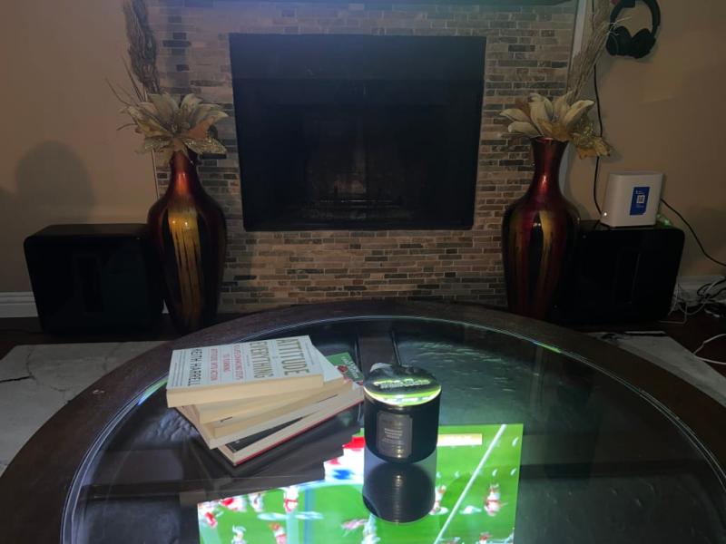 Two Subs by the fireplace