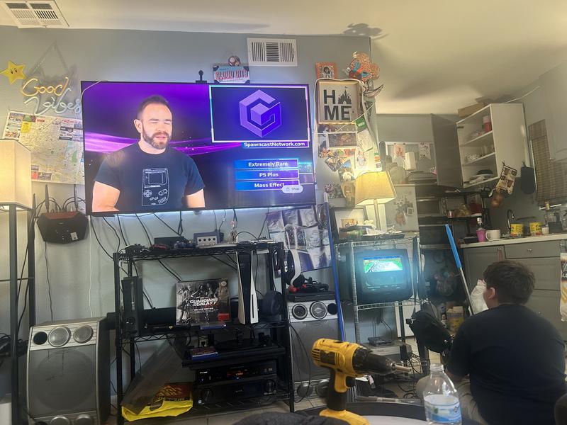 Crazy retro gamer living room set up ps 5 also