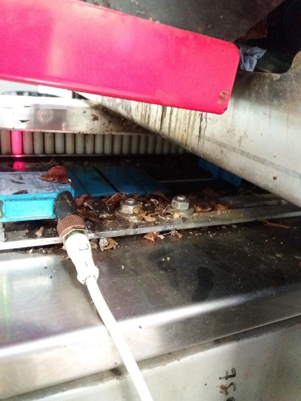 Taken underneath a machine, using the flash.