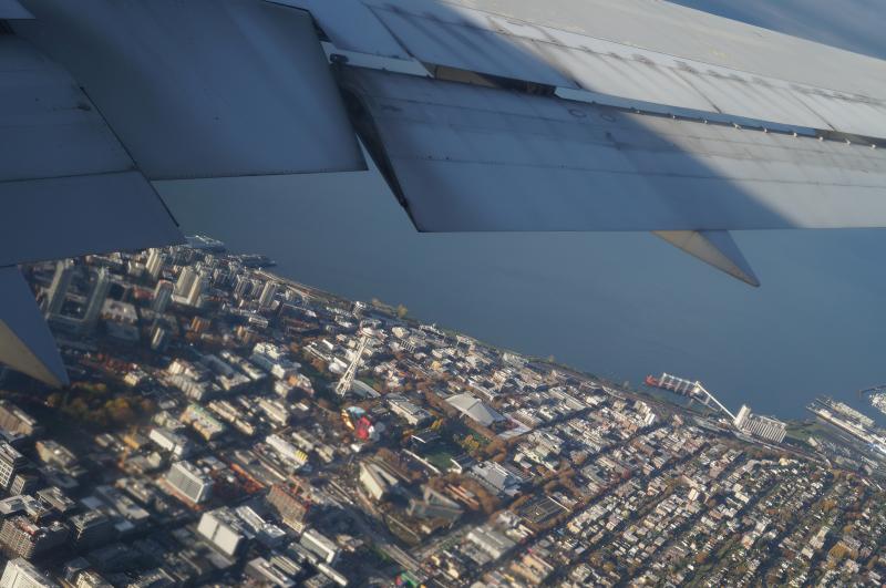 High Altitude shot of Seattle