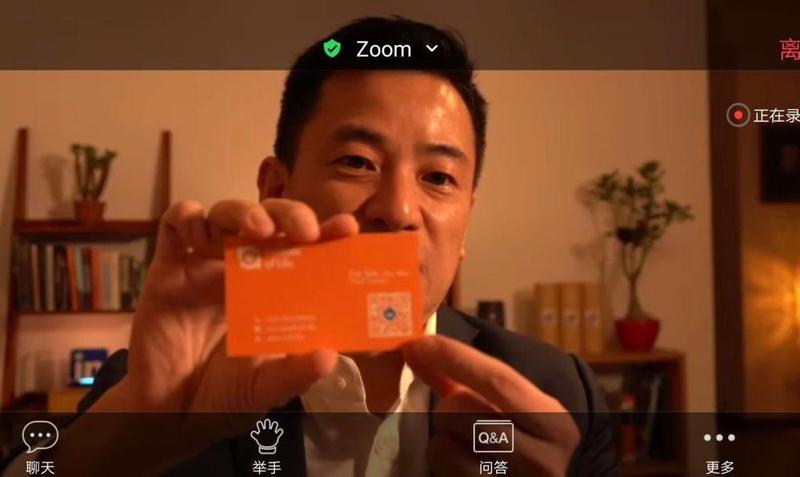 try to show my biz card but focusing is tricky.