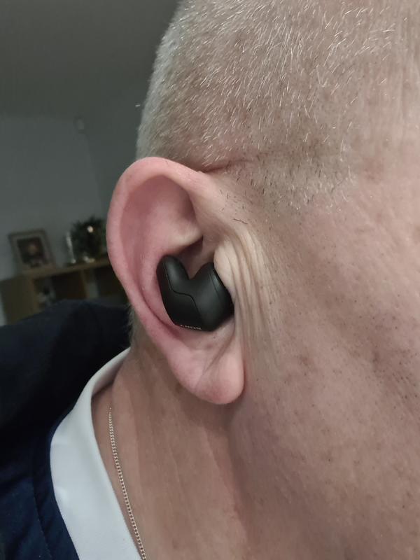 Comfortable in ear fit.