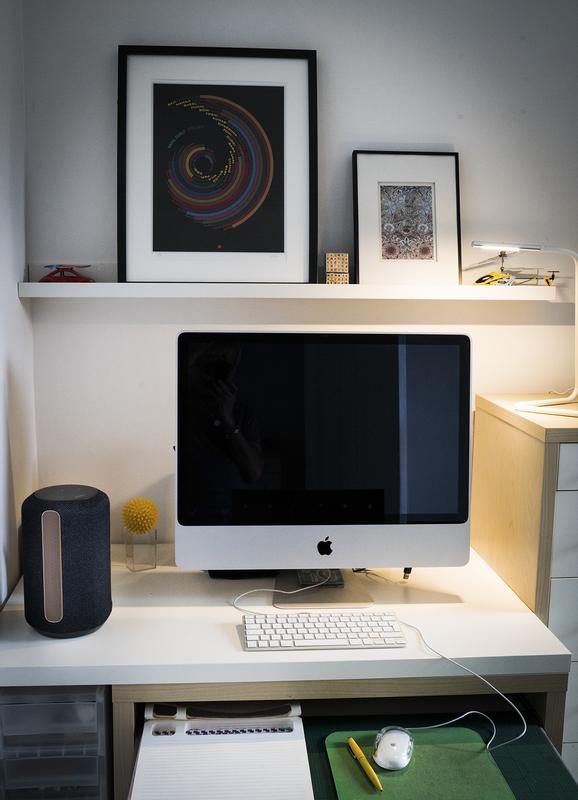 Sony wireless speaker on my desk