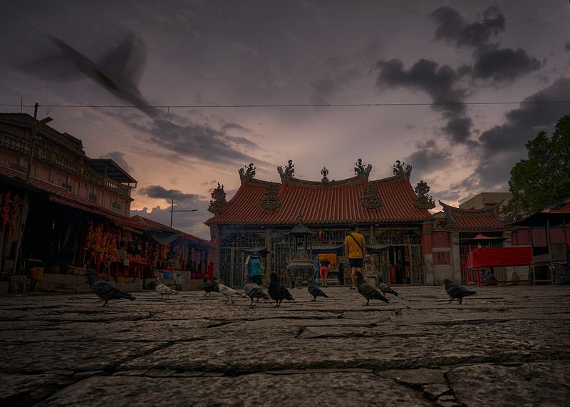 Open courtyard on temple grounds.