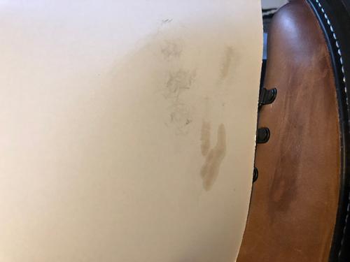 Packaging with stain