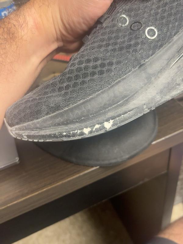 Customer photo for "Great shoe, but the outside is peeling"