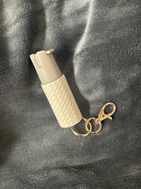 Faux Leather Pepper Spray with Snap-Clip Keychain - SABRE