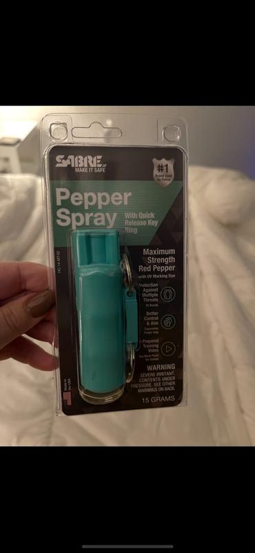 SABRE Pepper Spray Key Chain with Quick Release Mint Keychain in