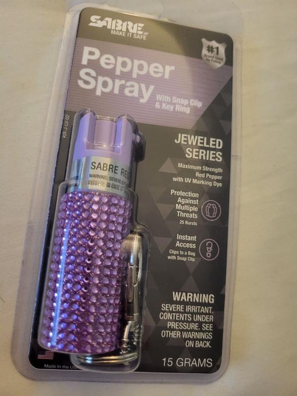 SABRE Pepper Spray with Glow In The Dark Case, Quick Release Key