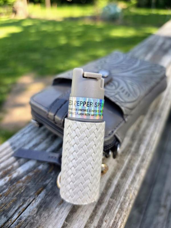Faux Leather Pepper Spray with Snap-Clip Keychain - SABRE