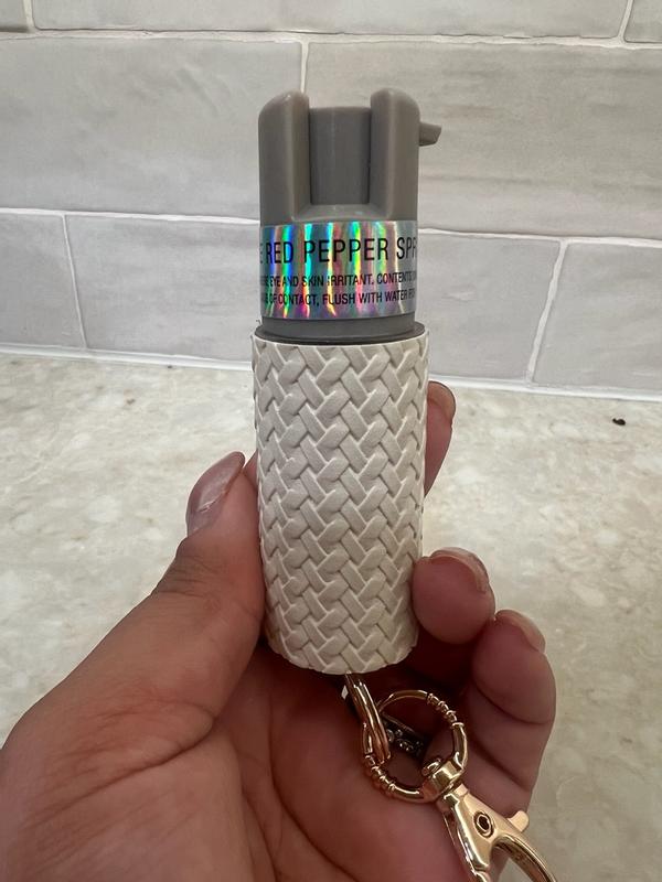 Faux Leather Pepper Spray with Snap-Clip Keychain - SABRE