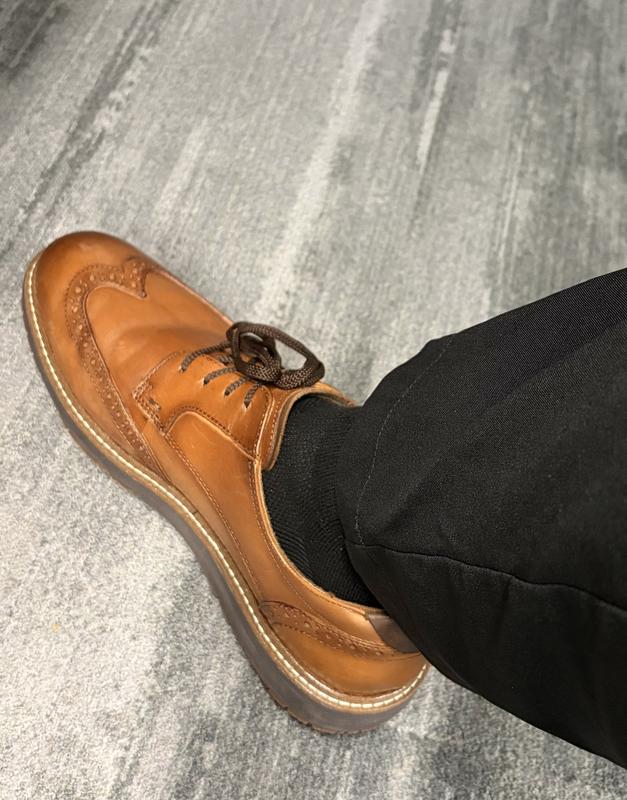 Male Florsheim Men's Cognac Vibe Work MaxTRAX® Steel Toe SRO Dress