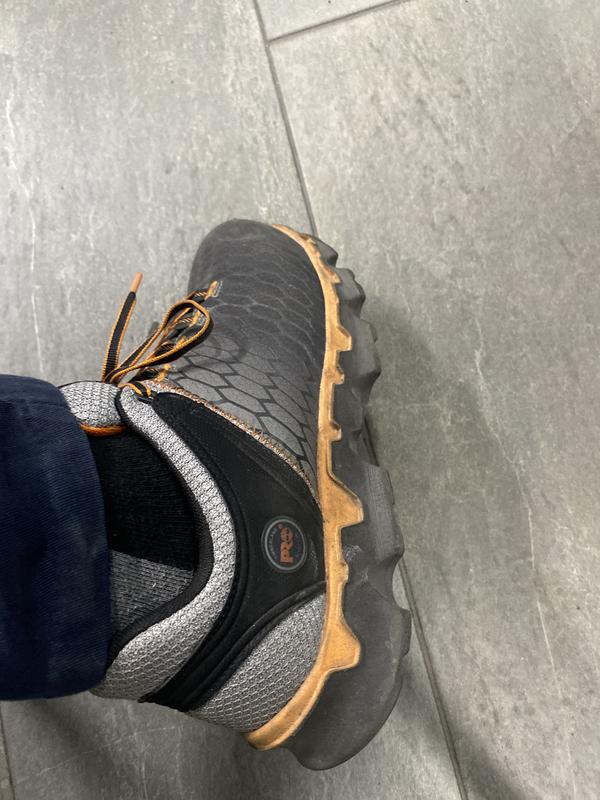 Male Timberland PRO Men's Grey/Orange Powertrain Sport Alloy Toe