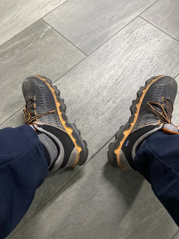 Male Timberland PRO Men's Grey/Orange Powertrain Sport Alloy Toe