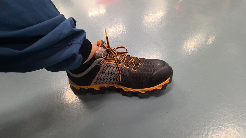 Male Timberland PRO Men's Grey/Orange Powertrain Sport Alloy Toe
