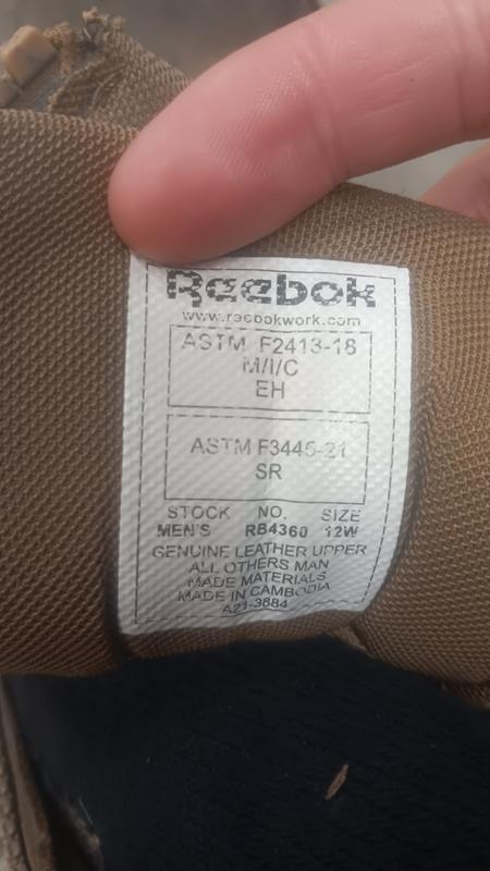 Male Reebok Work Men's 8