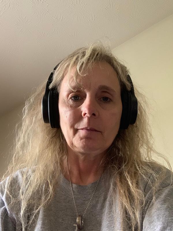 Jamming out to my favorite music on my free Altec Lansing Bluetooth On Ear Headphones