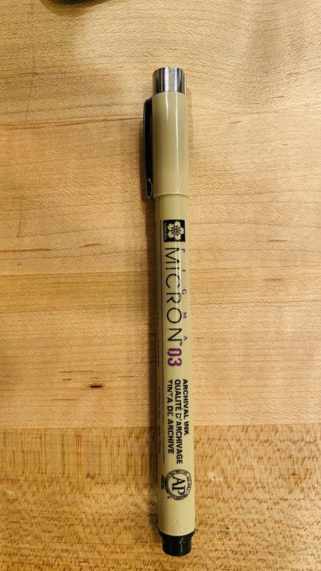 Sakura Pigma Micron pen 03 Black ink marker felt tip pen, Archival pigment  ink pens for artist, zentangle, technical drawing pens - 8 pack of Micron 03  Black 
