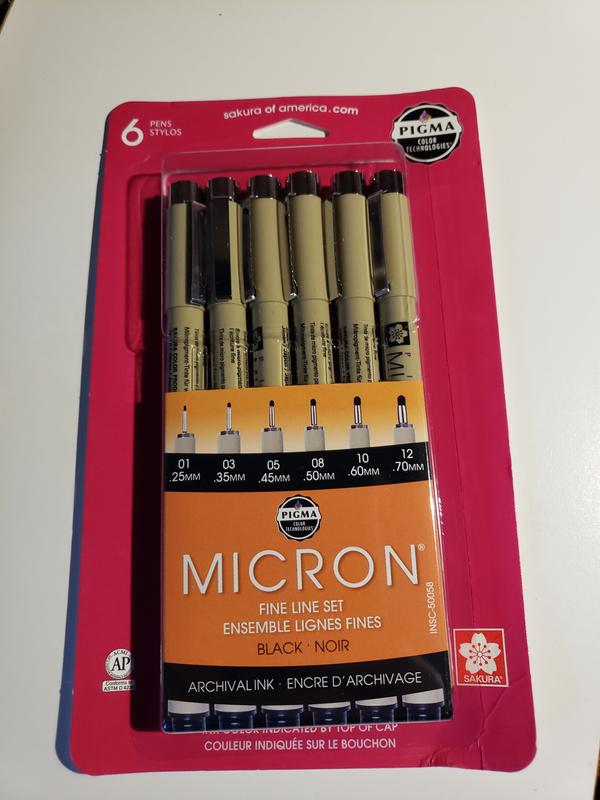 Pigma Micron Pens 03 .35mm 6/Pkg