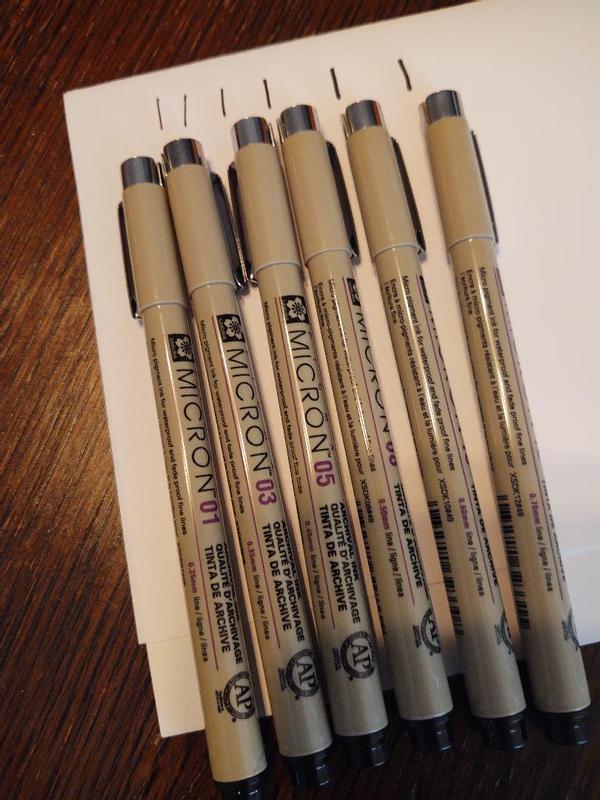 3pk Micron Archival Ink Multi-Size Tip Pen Set - Black