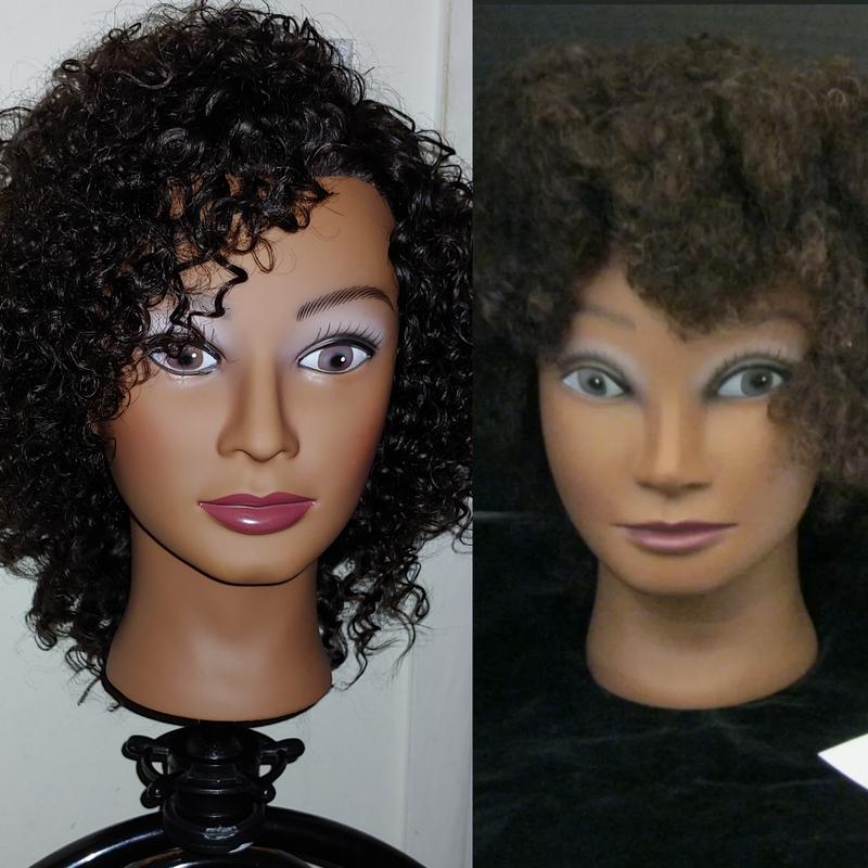 afro textured mannequin head