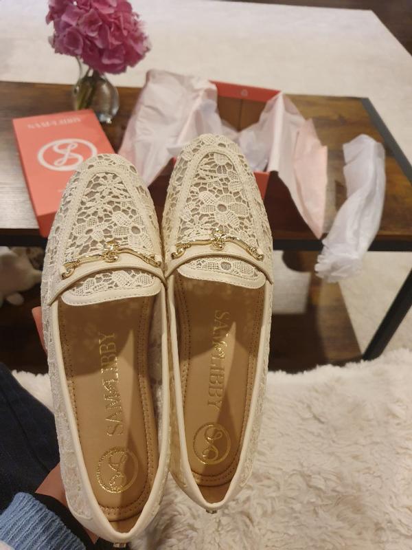 Sam and Libby Women's Noella Lace Eyelet Slip On Loafers - Macy's