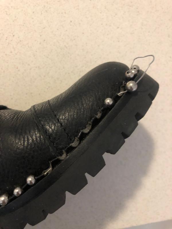 NWOT SAM EDELMAN Jennifer Black Studded Leather Combat Boots Size sale 11M