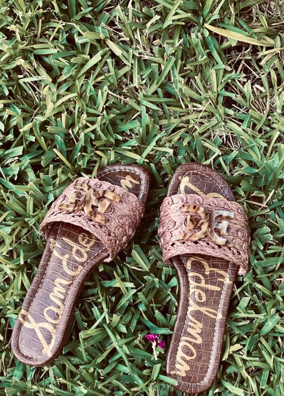 Sam Edelman Backer Raffia Logo Slide Sandals Macy's