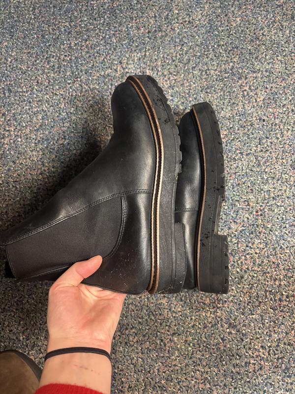 Comparing what the heel used to be like versus ridiculously worn down