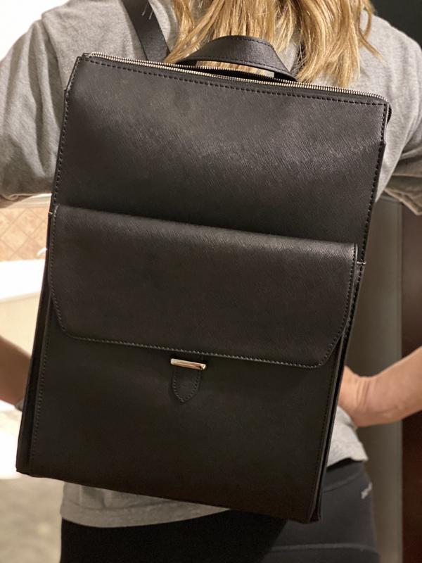 Women's executive leather online flap backpack