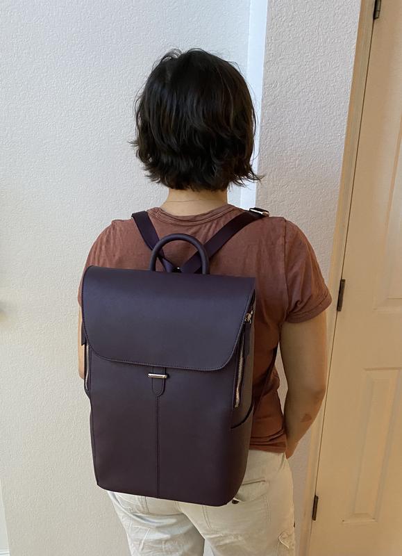 Women's executive leather flap backpack sale