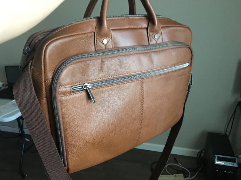 Samsonite leather outlet toploader laptop briefcase