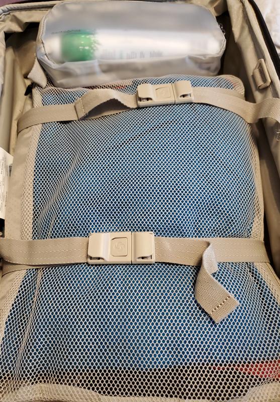 Toiletry bag and packing cube.