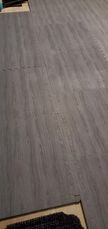 Norsk 25 x 25 Reversible Foam Flooring, Gray Wood & Black, 8 Tiles -  Sam's Club