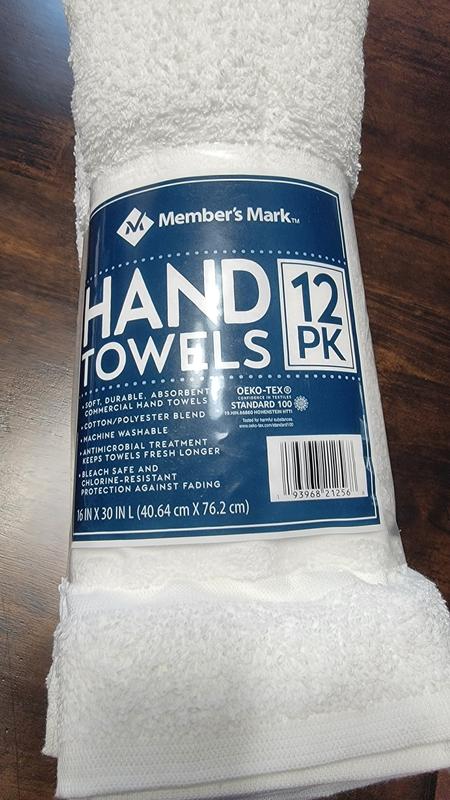 Towel and Linen Mart White Salon Towels, Pack of 12 (Not Bleach