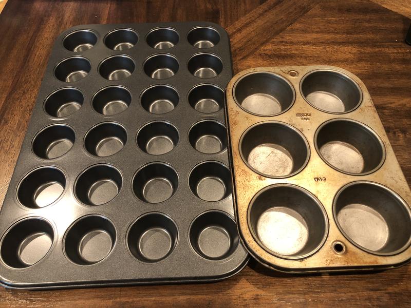 BINO Bakeware Nonstick Mini Muffin Pan, 24 Cup - Speckled Black