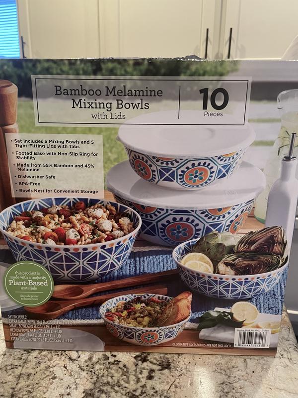 Member's Mark, 10-Pc Melamine Mixing Storage Bowls w Lids (Choose Pattern)