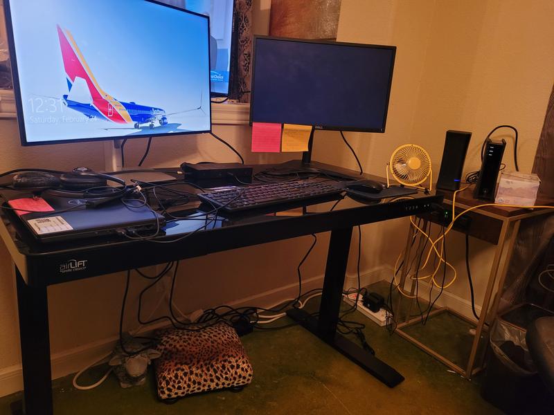 airLIFT Electric Sit Stand Desk with Tempered Glass Top Assorted Colors Sam s Club