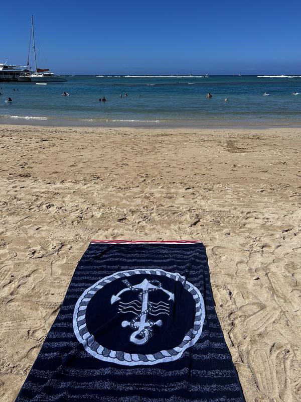 Member's Mark Set of 2 Oversized Beach Towels, 40 x 72Color: Nautical  Anchor