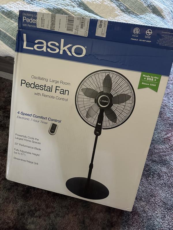 Lasko 20 Oscillating Remote Control Pedestal Fan - Sam's Club
