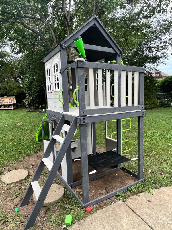 Outdoor playhouse hot sale 2 story